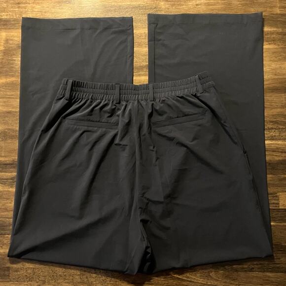 Alo Yoga High Waist Pursuit Trouser Women’s Large Wide Leg Pleated Black Pants - Picture 5 of 16